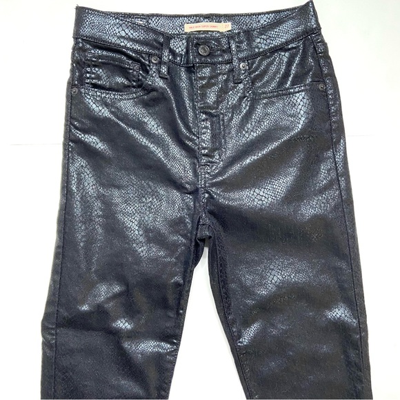 LEVI’S Premium Mile High Super Skinny Black Snakeskin Print Jean - Picture 4 of 16